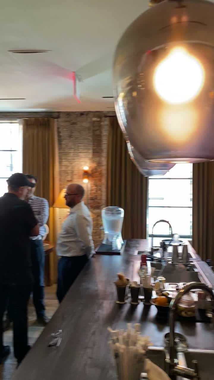 Cocktails and conversation at the bar at the New York City summit