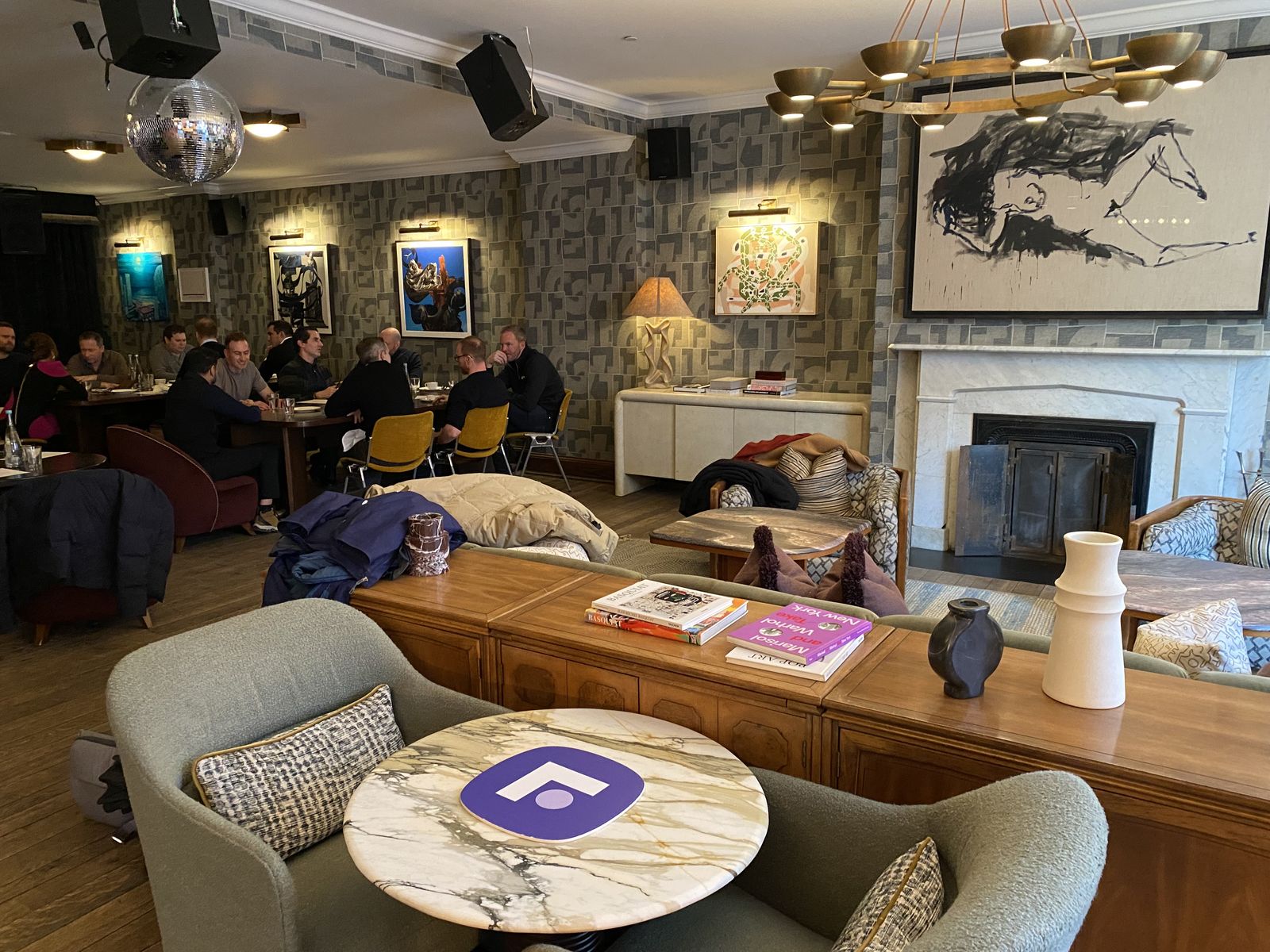 Founders talking in the lounge at the New York City summit